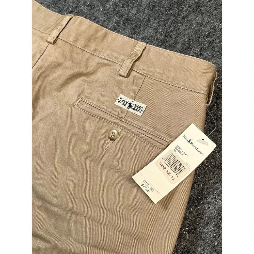 Polo Ralph Lauren Classic‎ Fit Pleated Chino Shorts New Men's Size 34Khaki